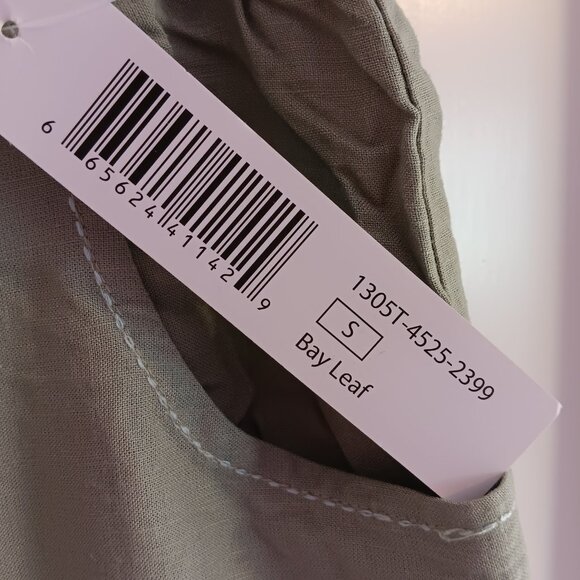 Women's Tribal Linen Blend Ankle Wide Leg Draw String Pant Size P/S NWT - Picture 6 of 9